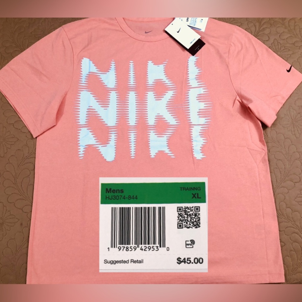 NEW..MEN XL NIKE DRIFIT UV UPF40+HYVERSE TEE (APRICOT AGATE)